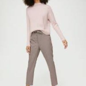 Aritzia Babaton Walker Check Pant Beige - Red Houndstooth Size 4
